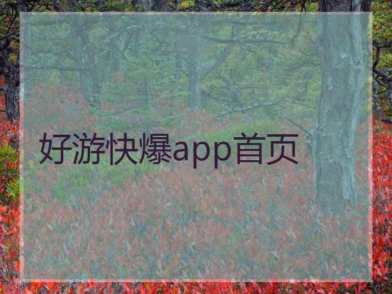 好游快爆app首页