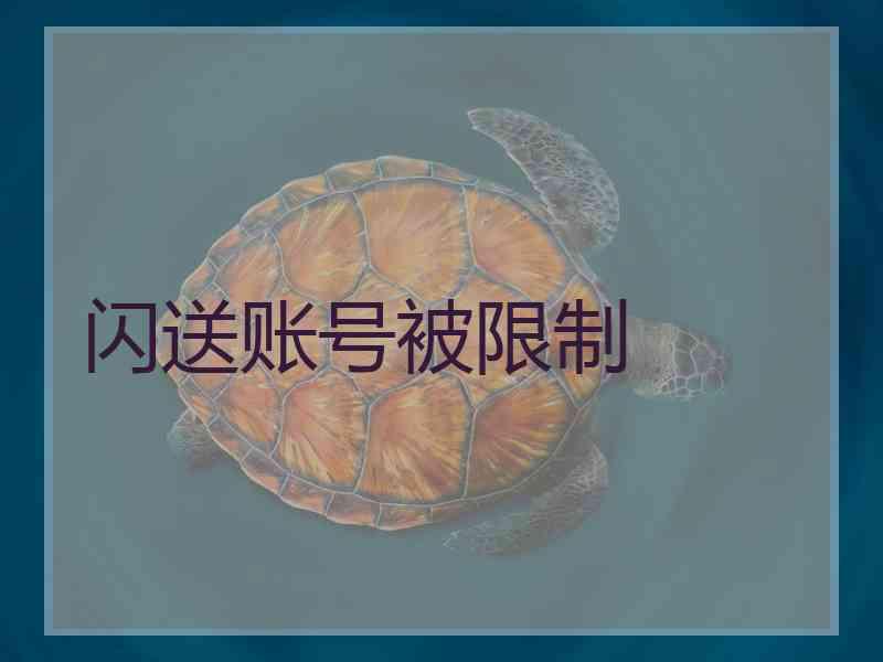 闪送账号被限制