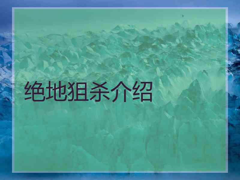 绝地狙杀介绍