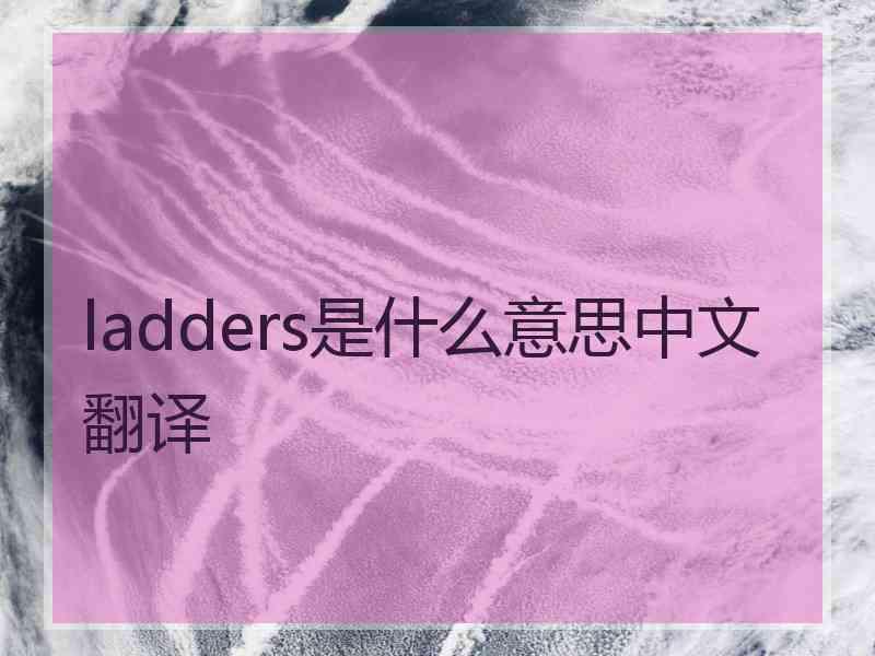 ladders是什么意思中文翻译