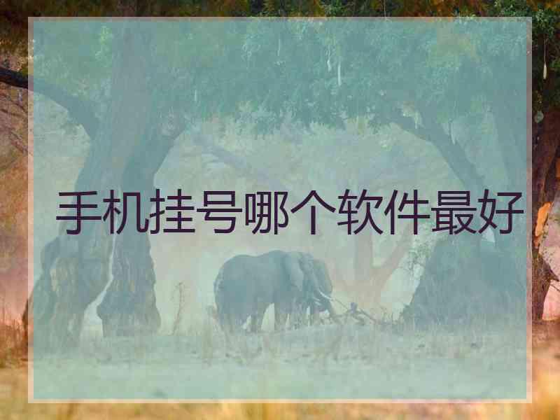 手机挂号哪个软件最好