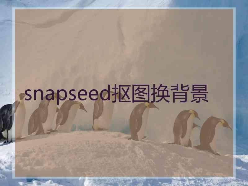 snapseed抠图换背景