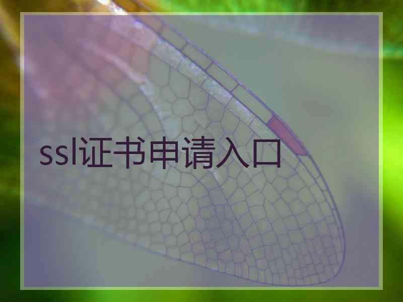 ssl证书申请入口