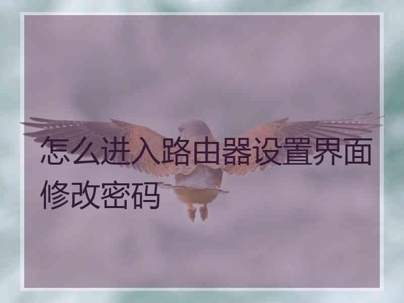 怎么进入路由器设置界面修改密码