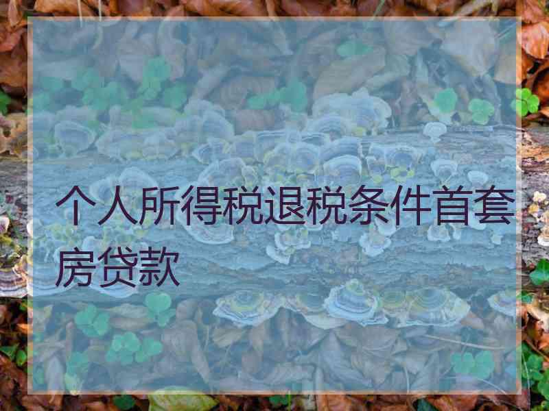 个人所得税退税条件首套房贷款