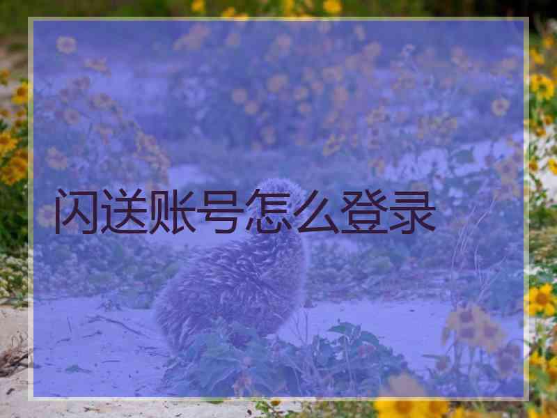 闪送账号怎么登录