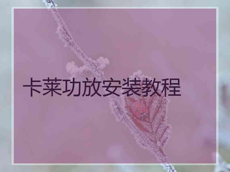 卡莱功放安装教程