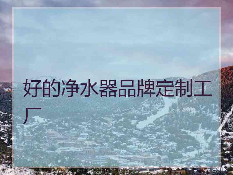 好的净水器品牌定制工厂