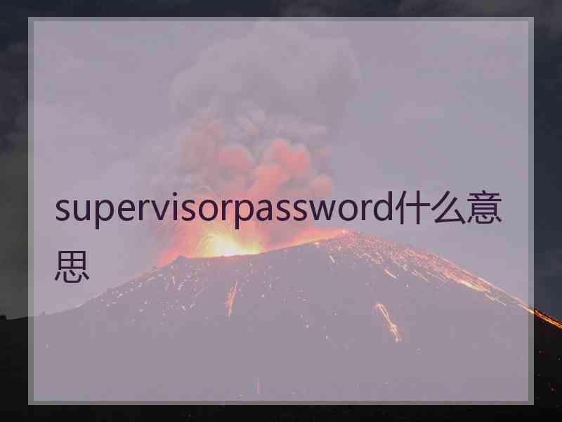 supervisorpassword什么意思