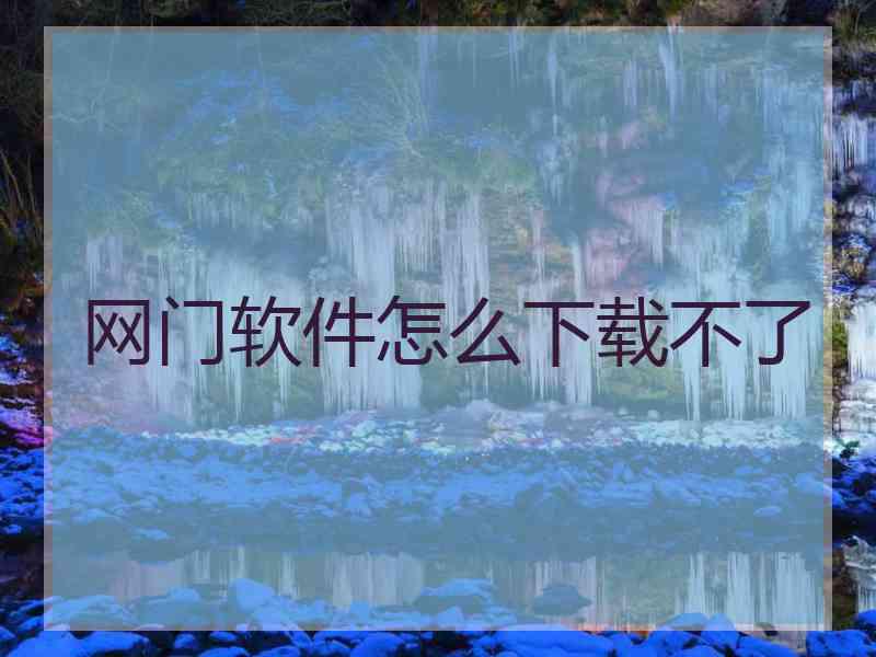 网门软件怎么下载不了