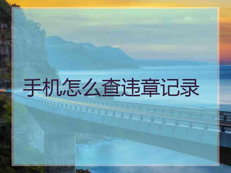 手机怎么查违章记录