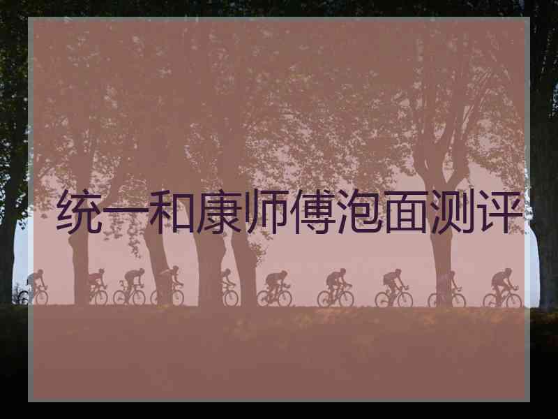 统一和康师傅泡面测评