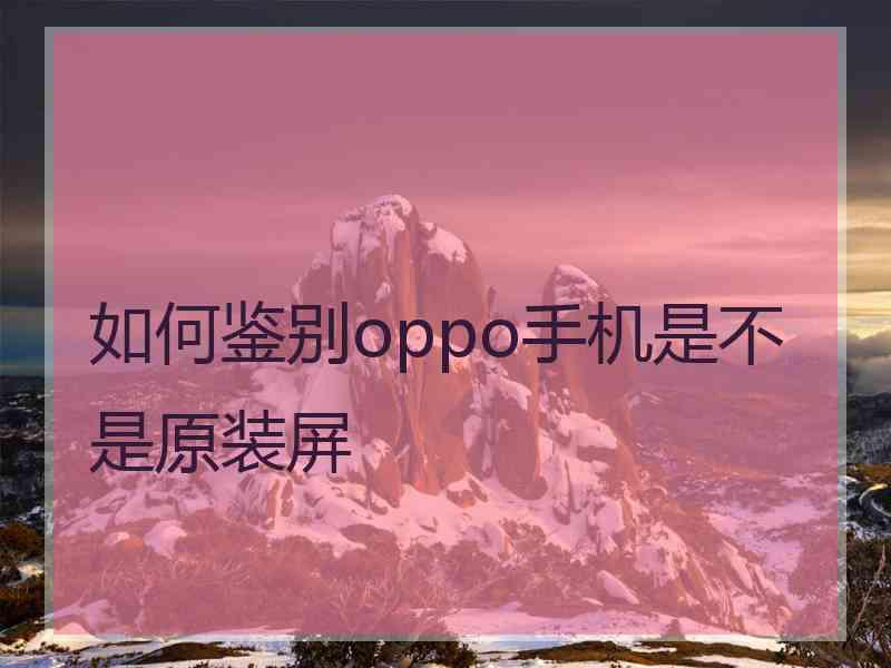 如何鉴别oppo手机是不是原装屏
