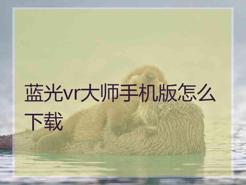蓝光vr大师手机版怎么下载