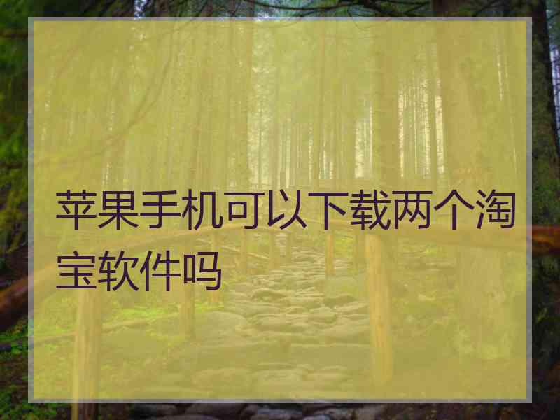 苹果手机可以下载两个淘宝软件吗