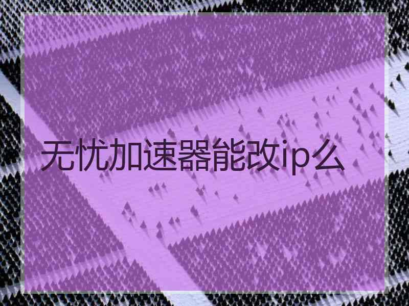 无忧加速器能改ip么