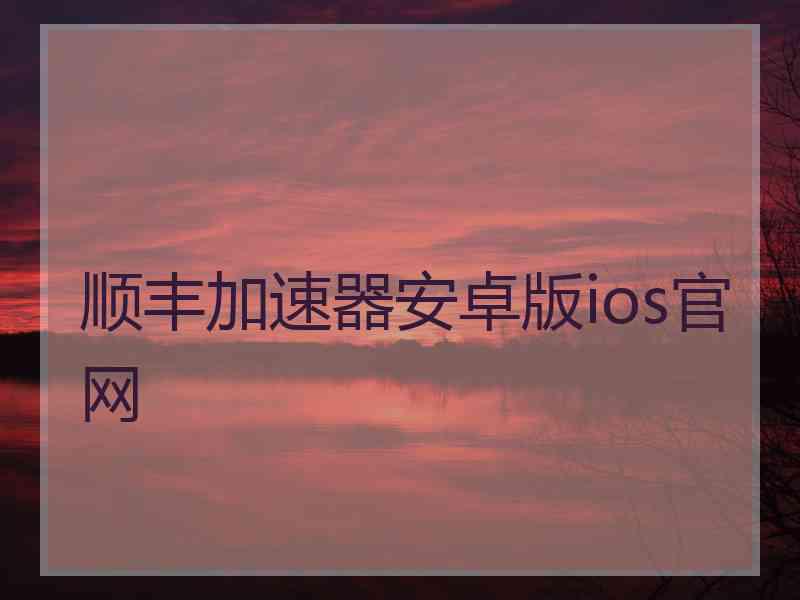 顺丰加速器安卓版ios官网