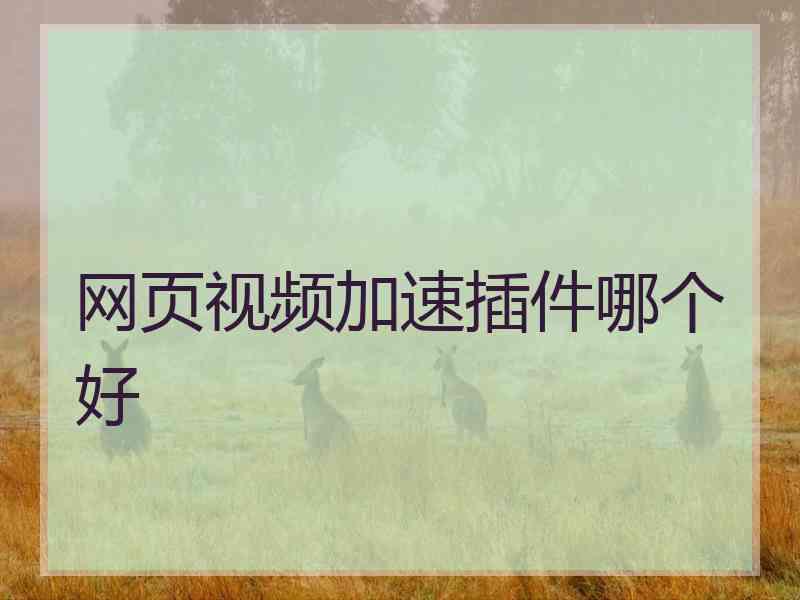 网页视频加速插件哪个好