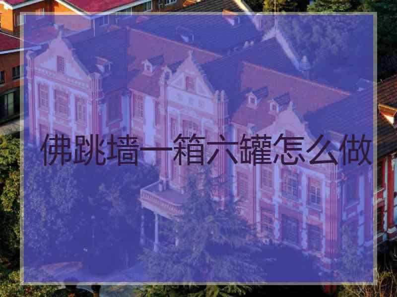 佛跳墙一箱六罐怎么做