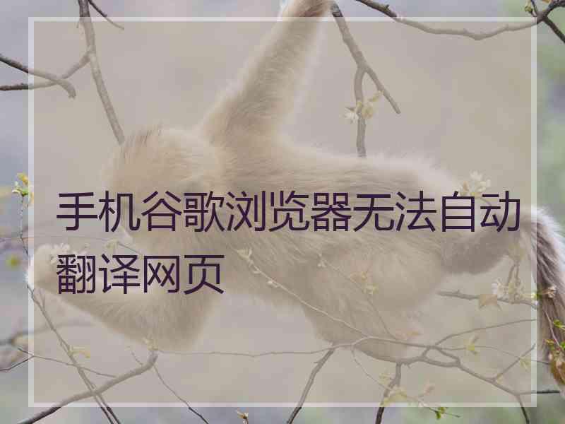 手机谷歌浏览器无法自动翻译网页