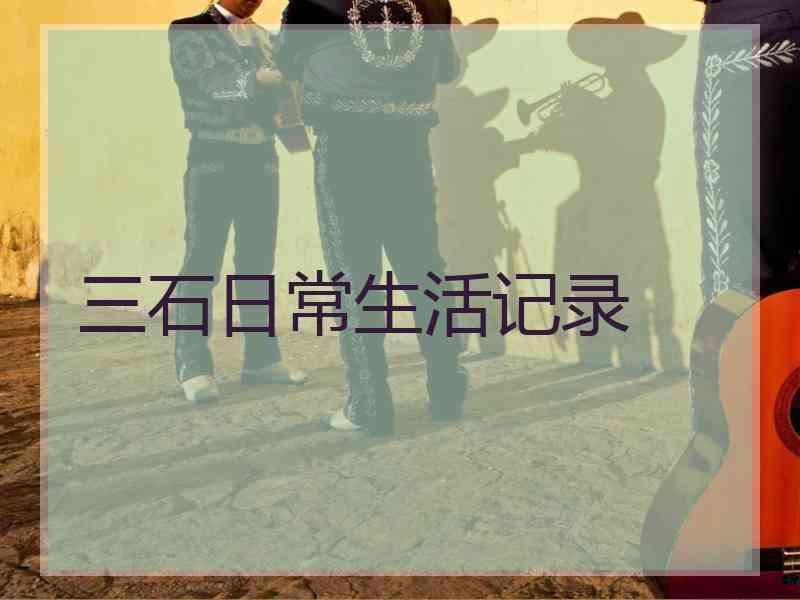 三石日常生活记录