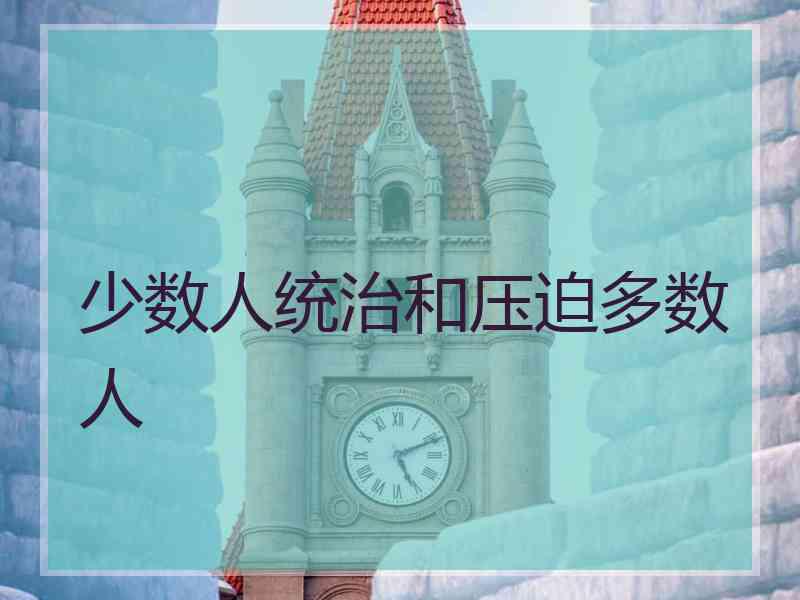 少数人统治和压迫多数人