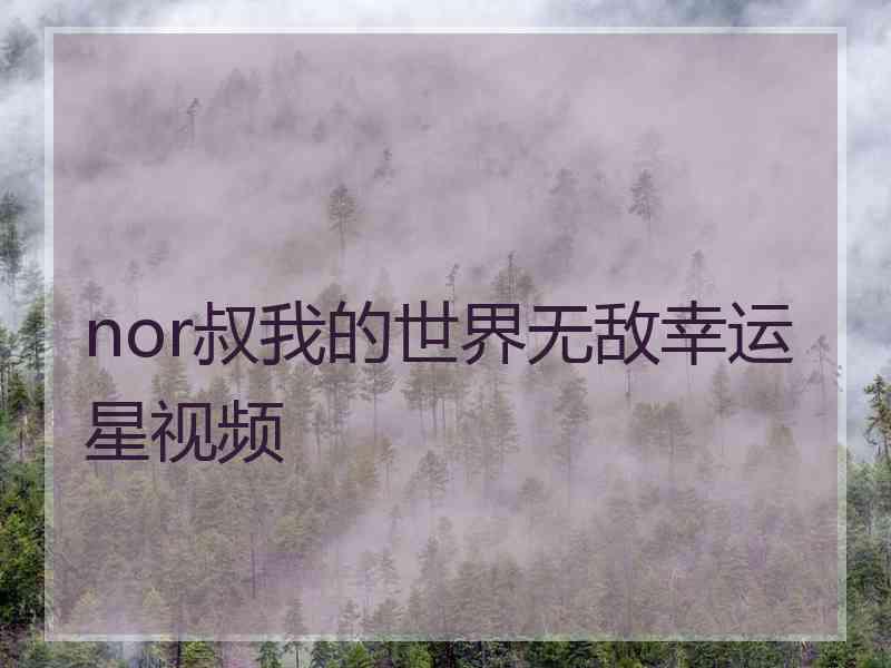nor叔我的世界无敌幸运星视频