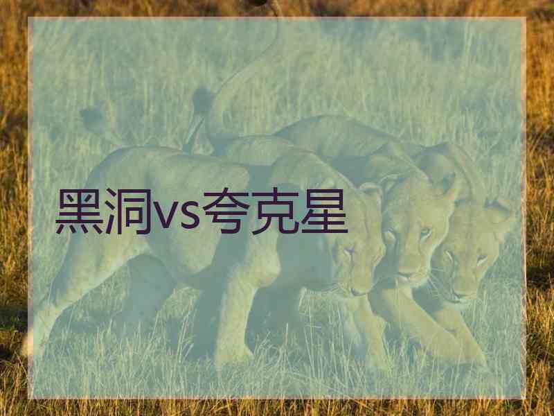 黑洞vs夸克星