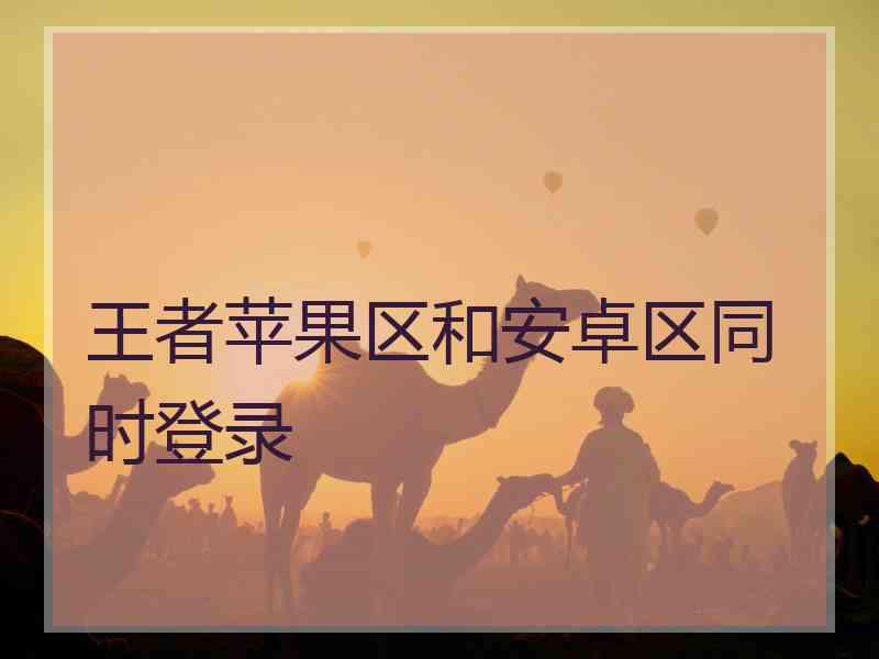 王者苹果区和安卓区同时登录