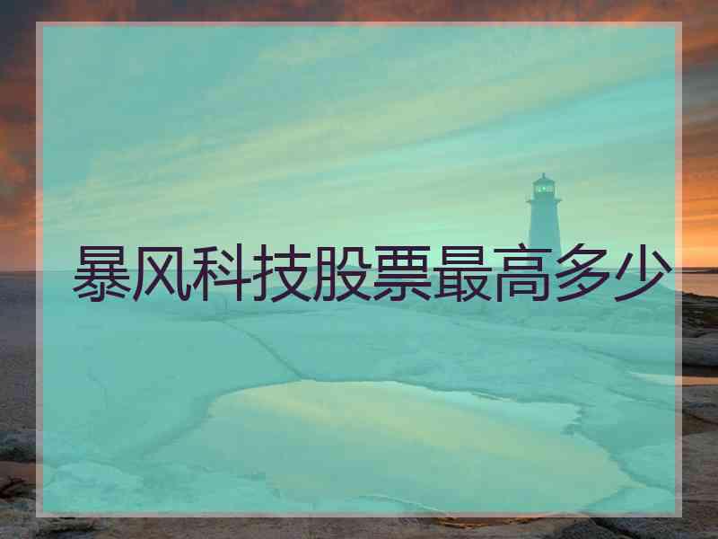 暴风科技股票最高多少