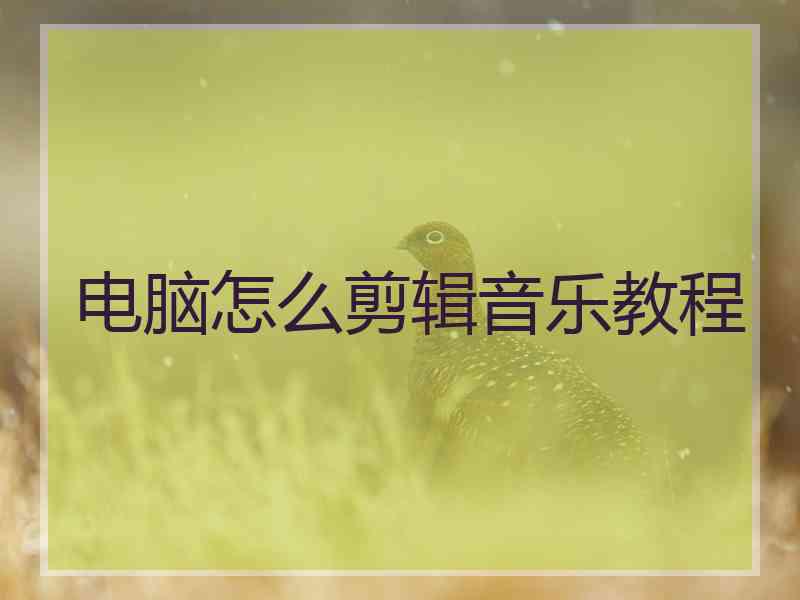 电脑怎么剪辑音乐教程
