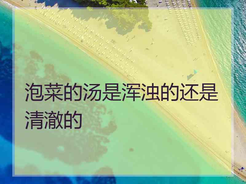 泡菜的汤是浑浊的还是清澈的