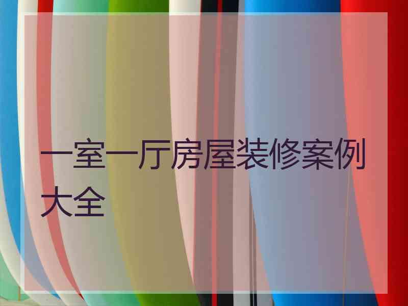 一室一厅房屋装修案例大全