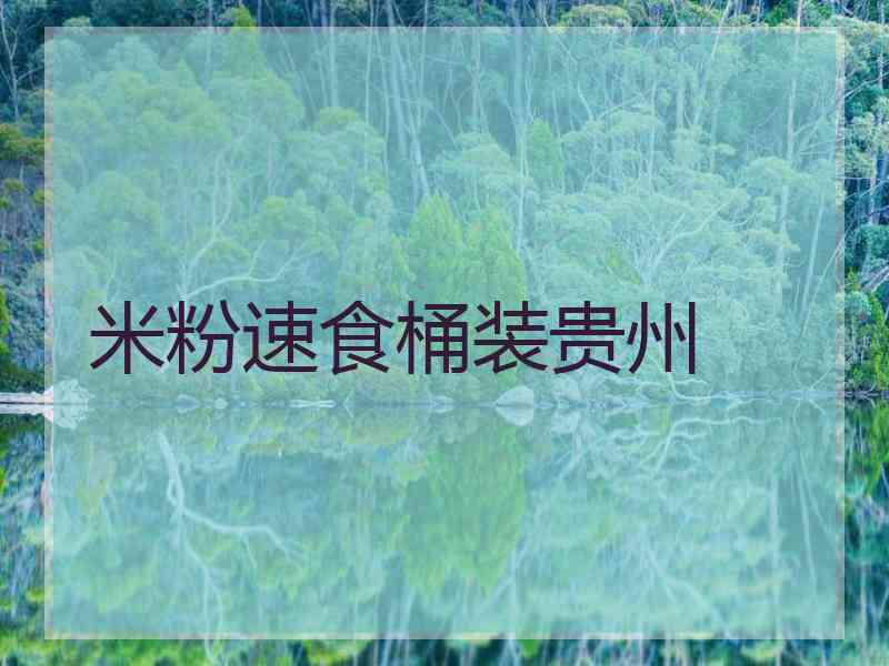 米粉速食桶装贵州