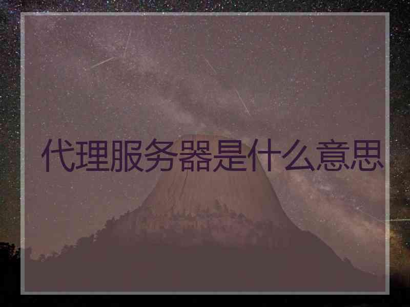 代理服务器是什么意思