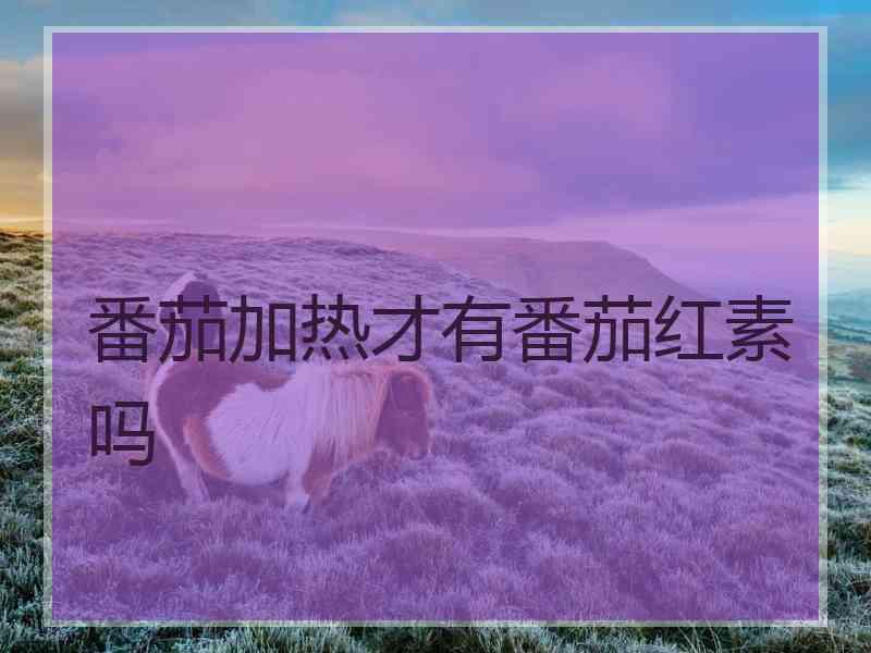 番茄加热才有番茄红素吗
