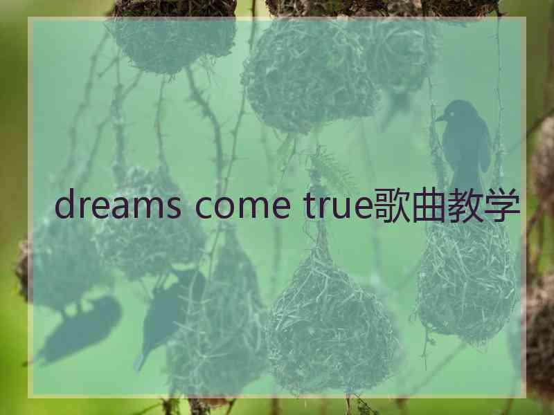 dreams come true歌曲教学