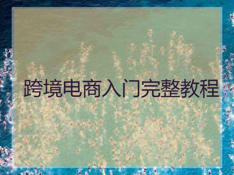 跨境电商入门完整教程