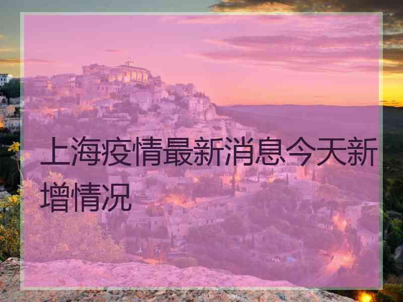 上海疫情最新消息今天新增情况