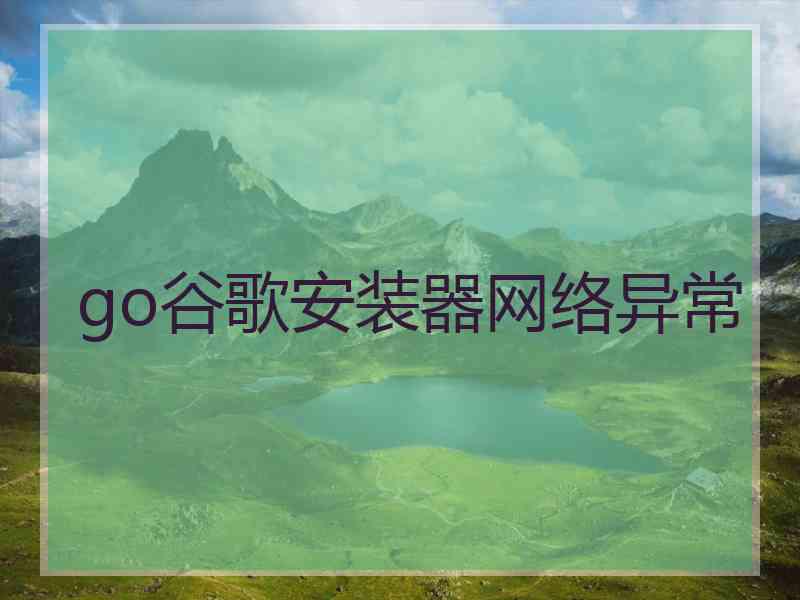 go谷歌安装器网络异常