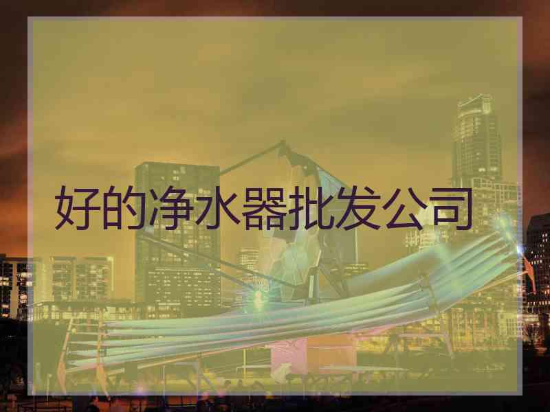 好的净水器批发公司