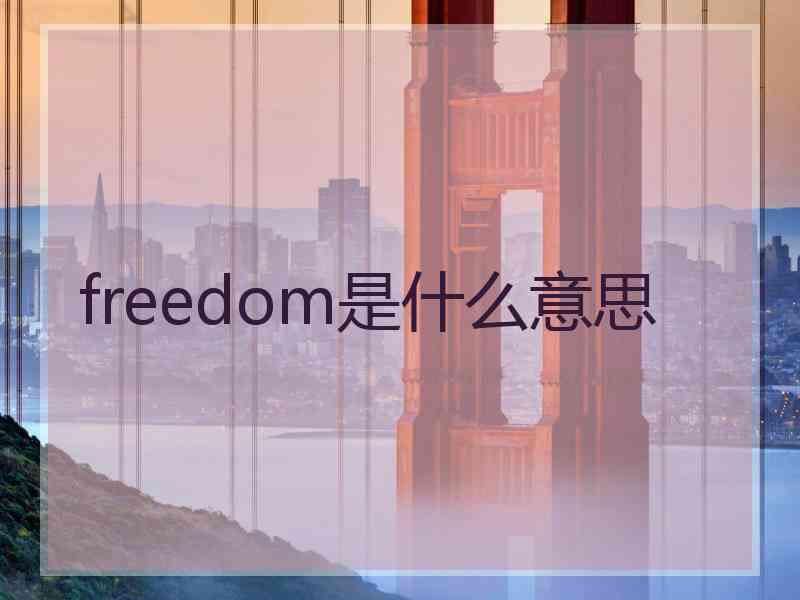 freedom是什么意思