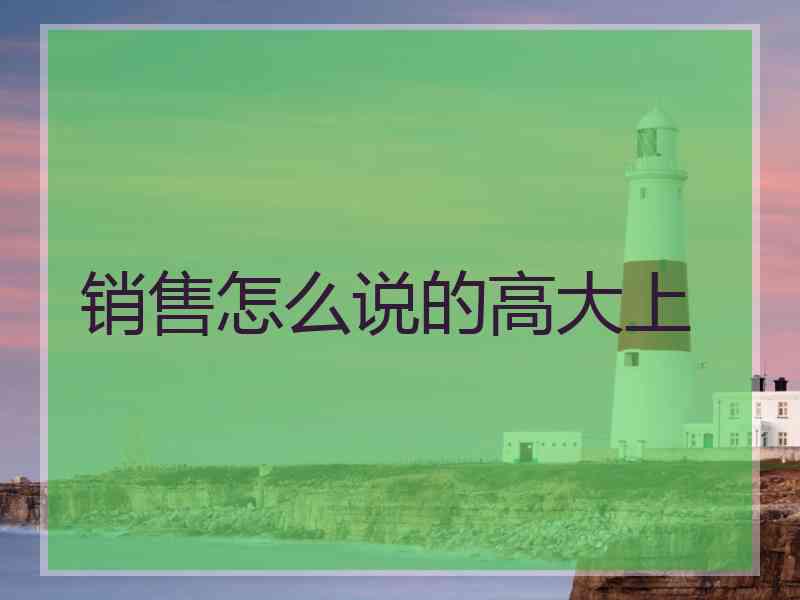 销售怎么说的高大上