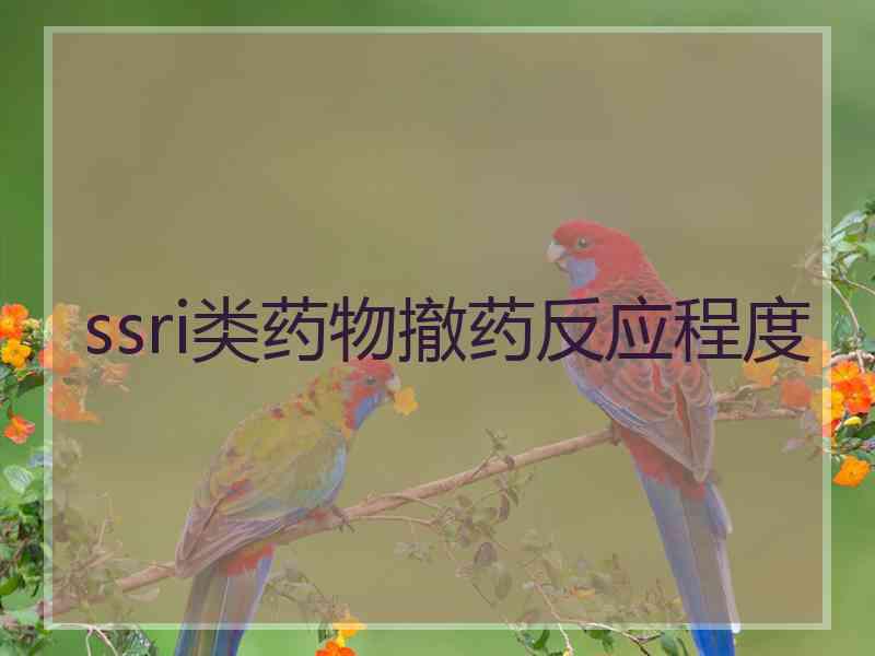 ssri类药物撤药反应程度