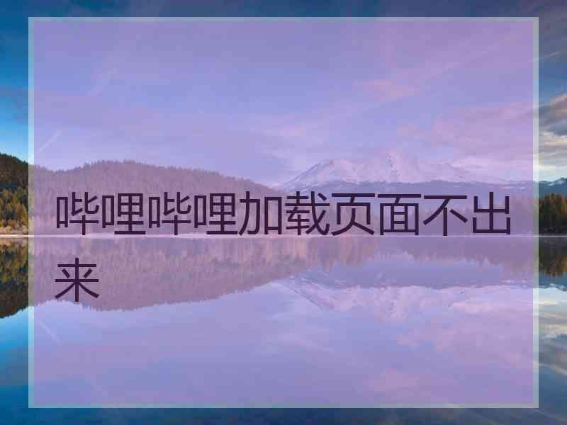 哔哩哔哩加载页面不出来