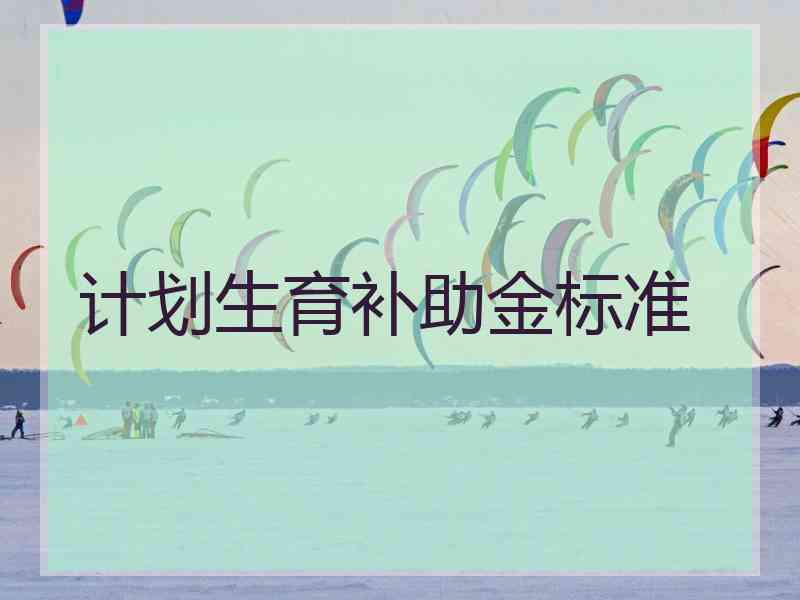 计划生育补助金标准
