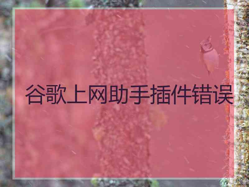 谷歌上网助手插件错误