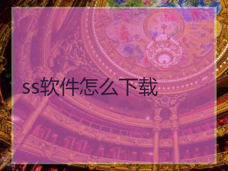 ss软件怎么下载