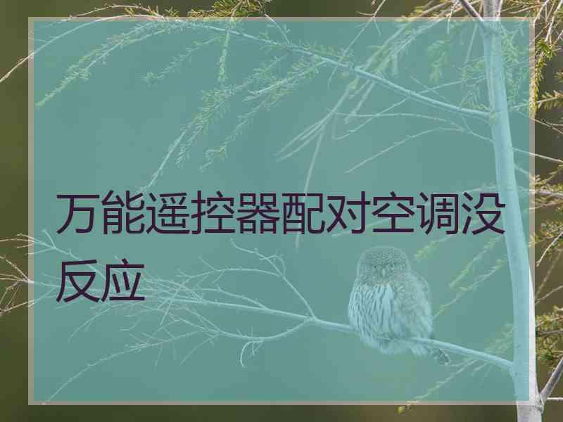 万能遥控器配对空调没反应