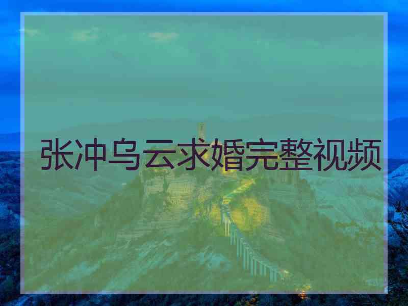 张冲乌云求婚完整视频